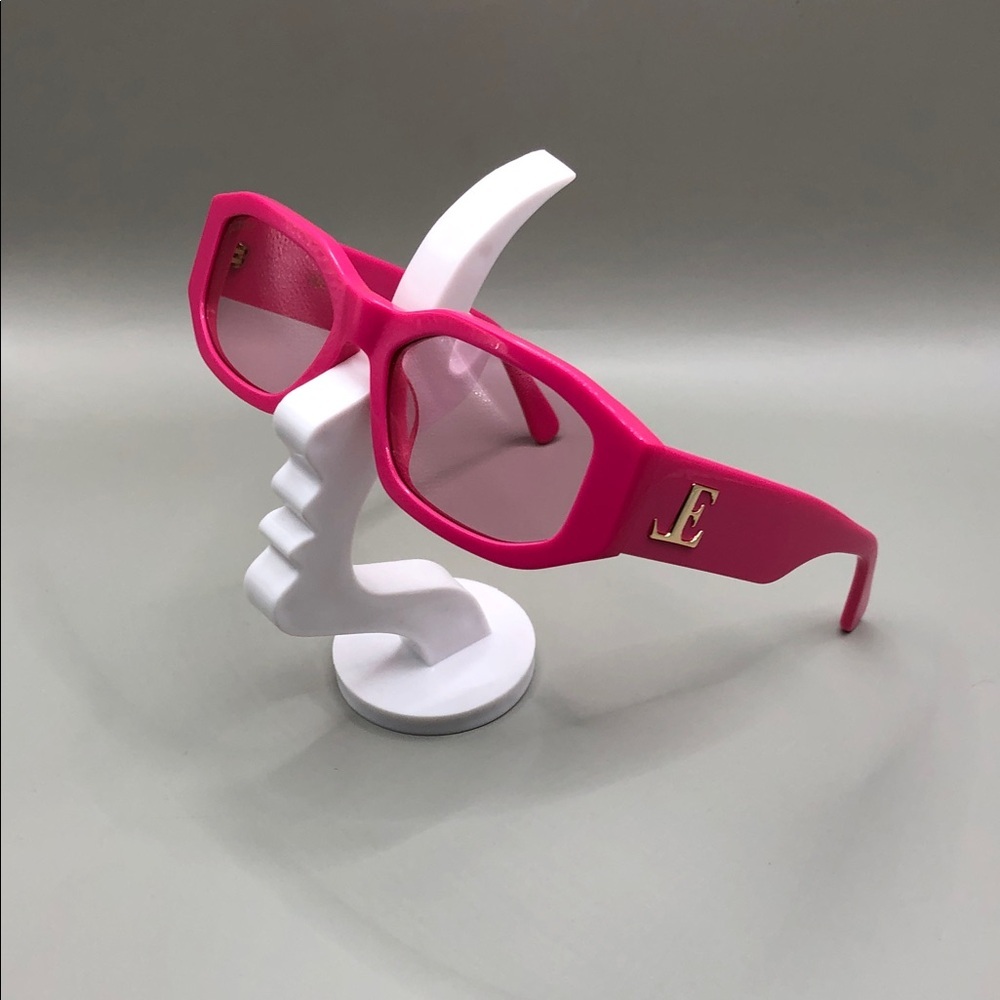Lorvae Sneaky Link Sunglasses Bright Hot Pink Rectangular Trendy Shape